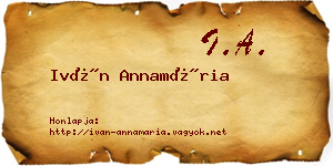 Iván Annamária névjegykártya